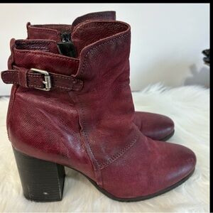 Miz Mooz Deep Red Ankle Boots